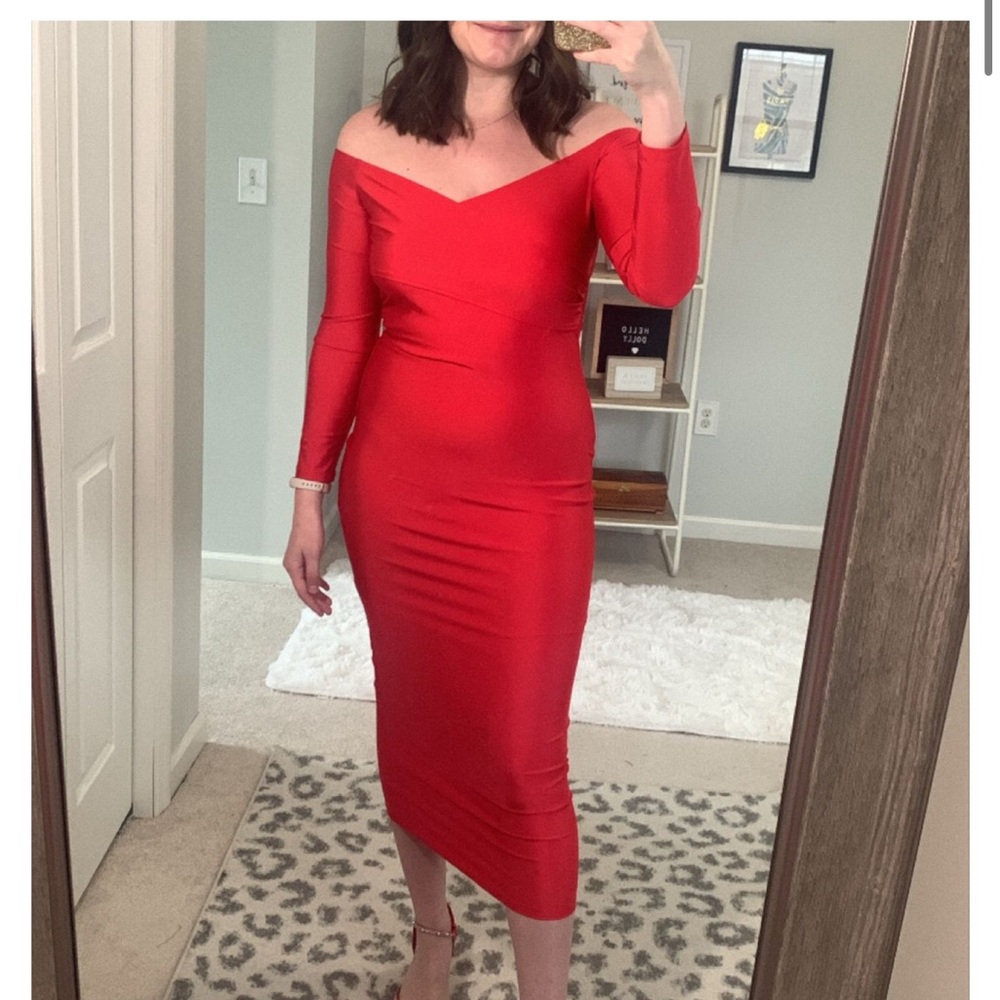 Red Long Sleeve Dress